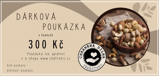 Dárková poukázka v hodnotě 300 Kč