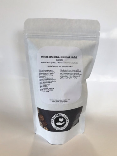 CHD Třebíčsko Pohanková celozrnná mouka hladká nat. 400 g CHD Třebíčsko Pohanková celozrnná mouka hladká nat. 400 g