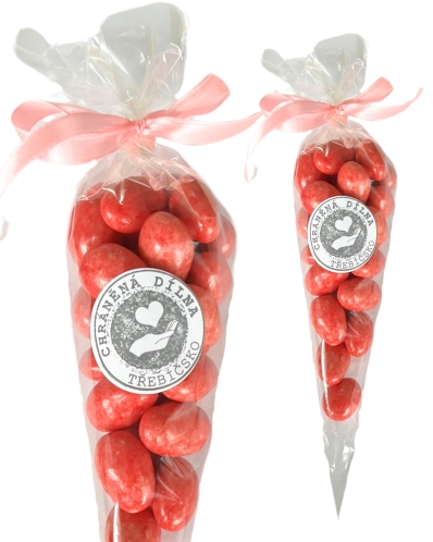 CHD Třebíčsko Malinové mandle - dárkový kornout 150g